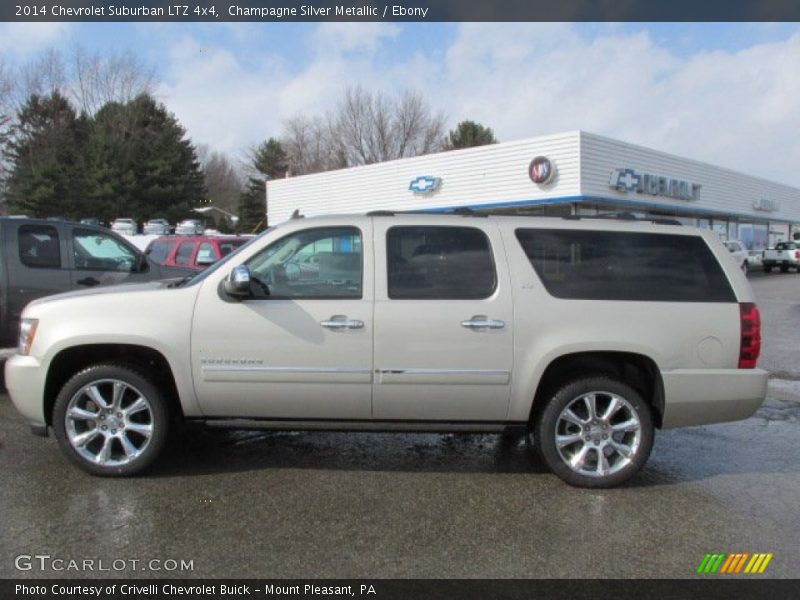 Champagne Silver Metallic / Ebony 2014 Chevrolet Suburban LTZ 4x4