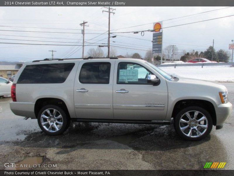 Champagne Silver Metallic / Ebony 2014 Chevrolet Suburban LTZ 4x4