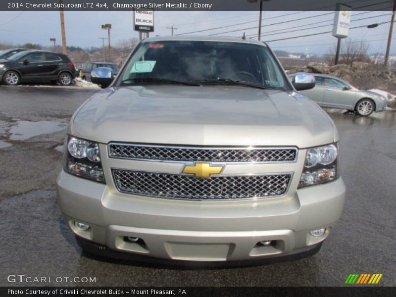 Champagne Silver Metallic / Ebony 2014 Chevrolet Suburban LTZ 4x4