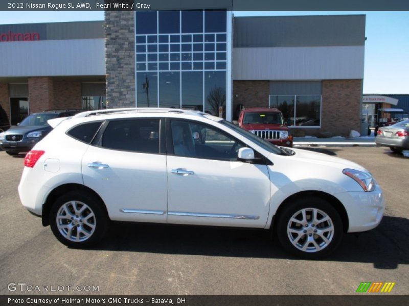 Pearl White / Gray 2012 Nissan Rogue SL AWD