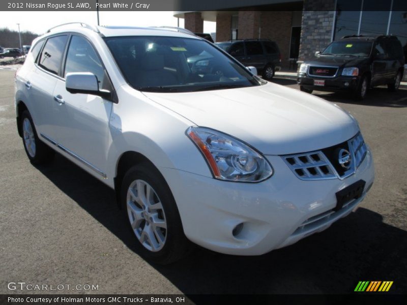 Pearl White / Gray 2012 Nissan Rogue SL AWD