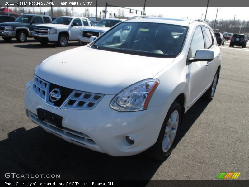 Pearl White / Gray 2012 Nissan Rogue SL AWD