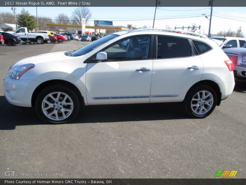 Pearl White / Gray 2012 Nissan Rogue SL AWD