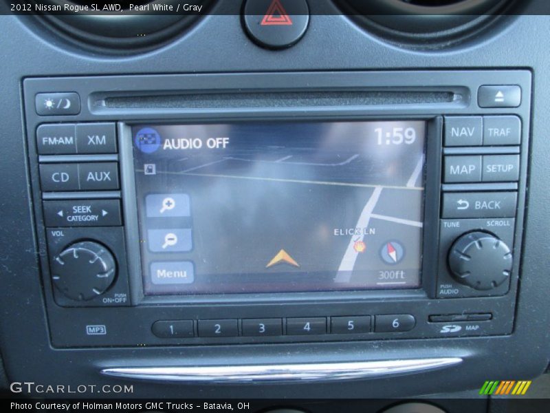 Pearl White / Gray 2012 Nissan Rogue SL AWD