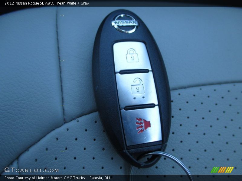 Pearl White / Gray 2012 Nissan Rogue SL AWD