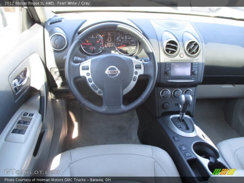 Pearl White / Gray 2012 Nissan Rogue SL AWD
