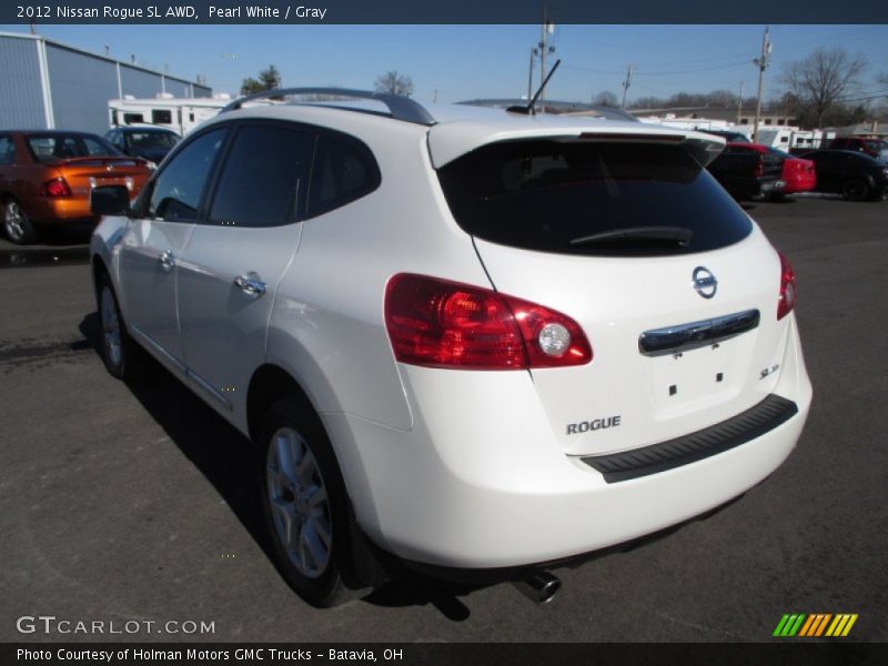 Pearl White / Gray 2012 Nissan Rogue SL AWD
