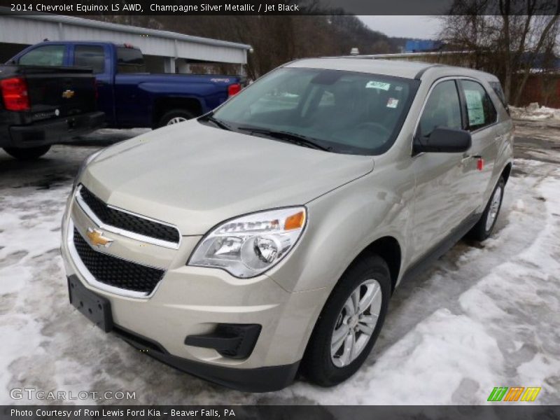 Champagne Silver Metallic / Jet Black 2014 Chevrolet Equinox LS AWD