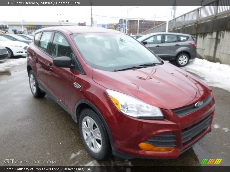 Sunset / Charcoal Black 2014 Ford Escape S