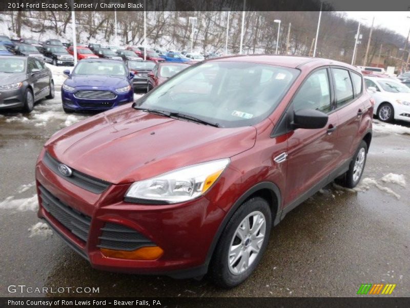 Sunset / Charcoal Black 2014 Ford Escape S