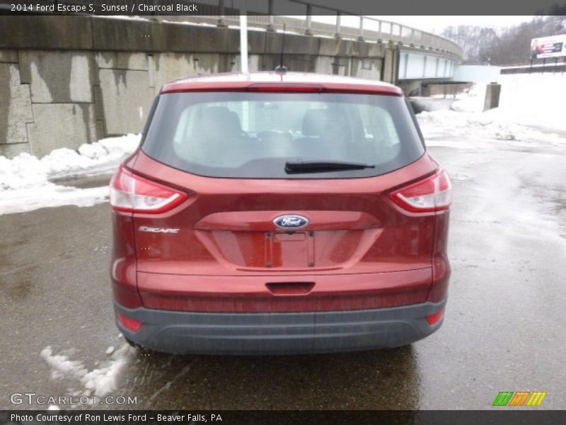 Sunset / Charcoal Black 2014 Ford Escape S