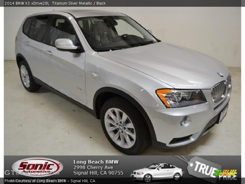 Titanium Silver Metallic / Black 2014 BMW X3 xDrive28i