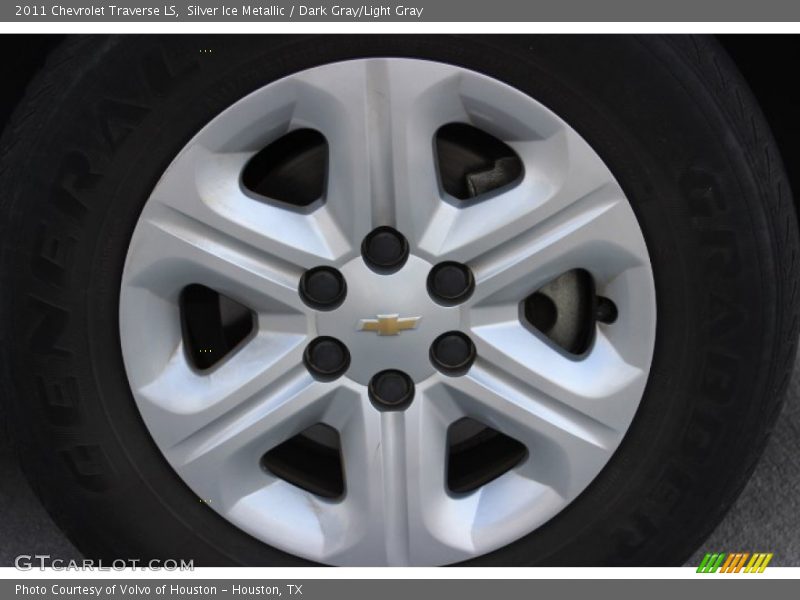Silver Ice Metallic / Dark Gray/Light Gray 2011 Chevrolet Traverse LS