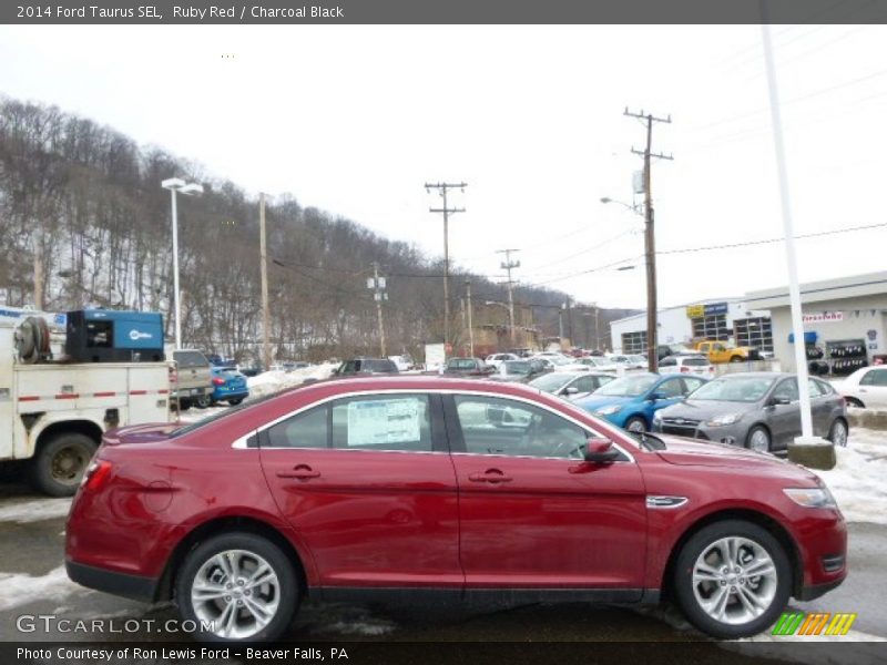 Ruby Red / Charcoal Black 2014 Ford Taurus SEL