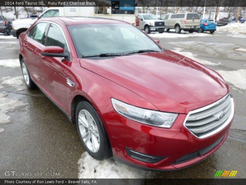 Ruby Red / Charcoal Black 2014 Ford Taurus SEL