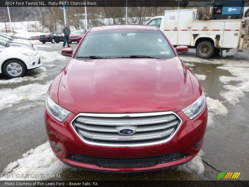 Ruby Red / Charcoal Black 2014 Ford Taurus SEL