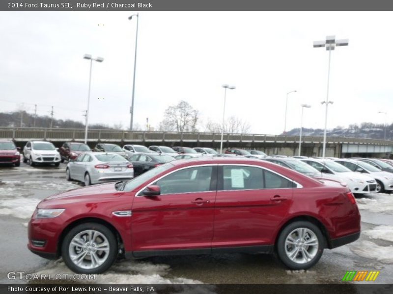 Ruby Red / Charcoal Black 2014 Ford Taurus SEL