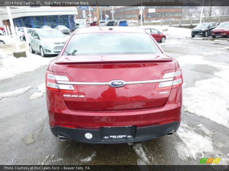 Ruby Red / Charcoal Black 2014 Ford Taurus SEL