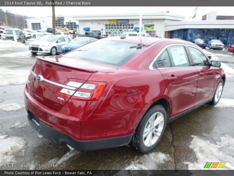 Ruby Red / Charcoal Black 2014 Ford Taurus SEL