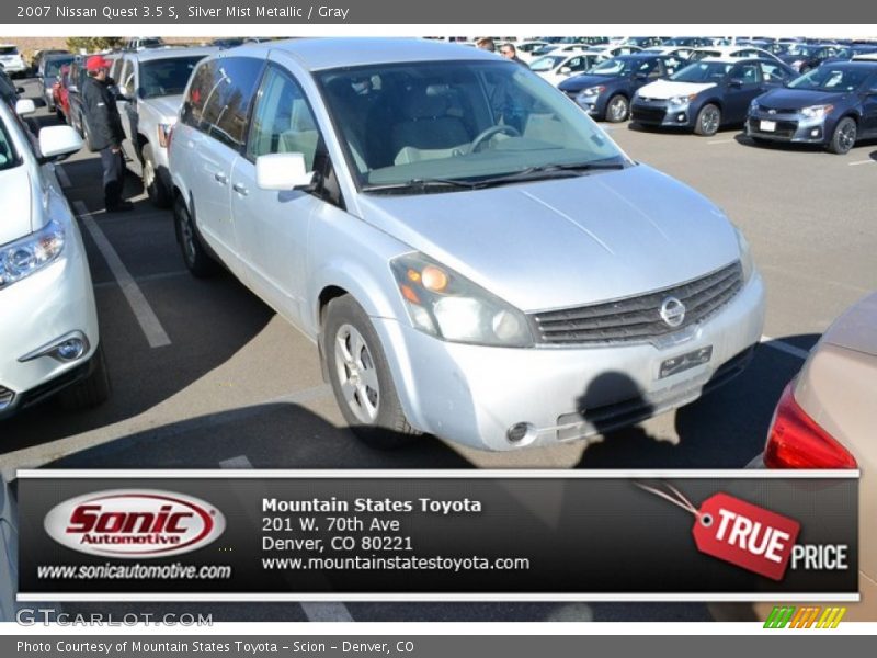 Silver Mist Metallic / Gray 2007 Nissan Quest 3.5 S