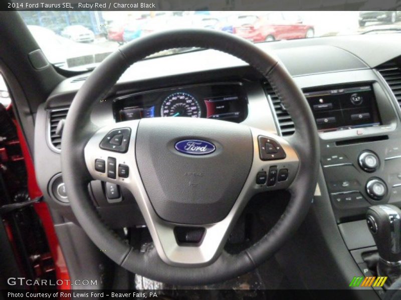 Ruby Red / Charcoal Black 2014 Ford Taurus SEL