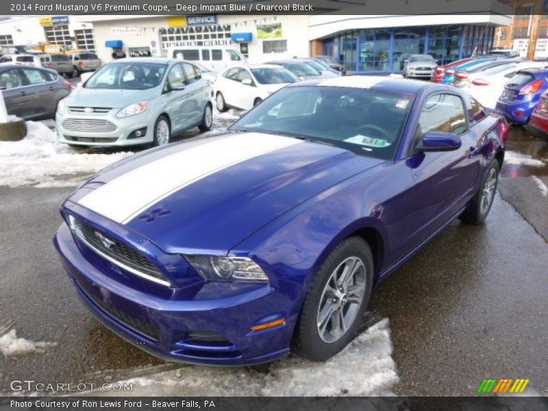 Deep Impact Blue / Charcoal Black 2014 Ford Mustang V6 Premium Coupe