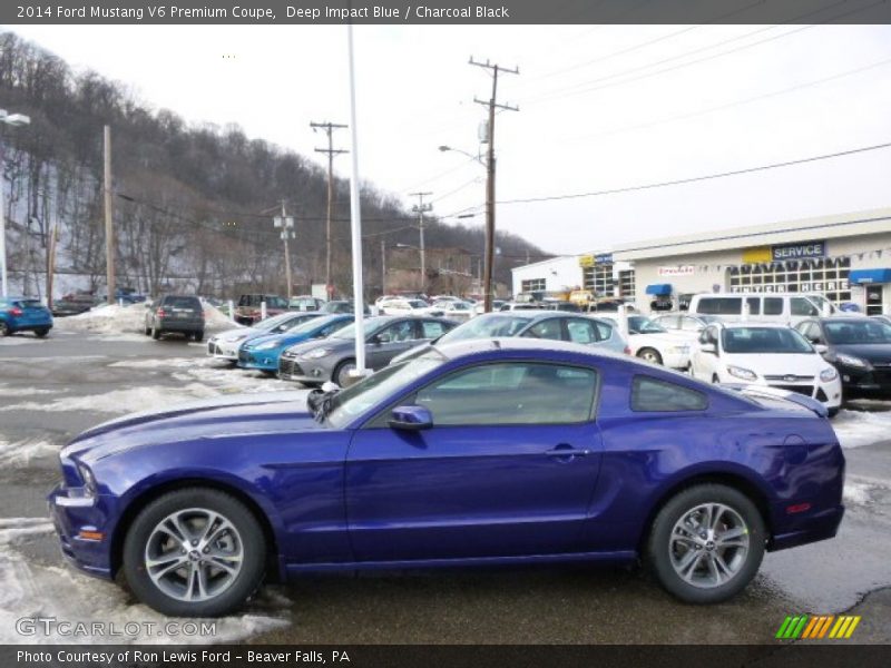 Deep Impact Blue / Charcoal Black 2014 Ford Mustang V6 Premium Coupe