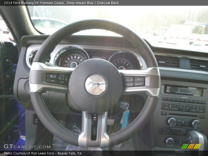 Deep Impact Blue / Charcoal Black 2014 Ford Mustang V6 Premium Coupe