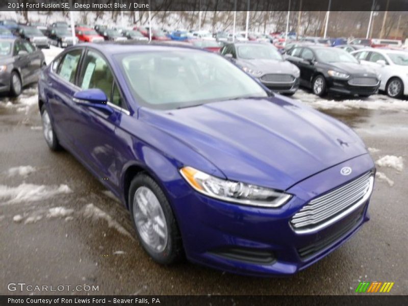 Deep Impact Blue / Dune 2014 Ford Fusion SE