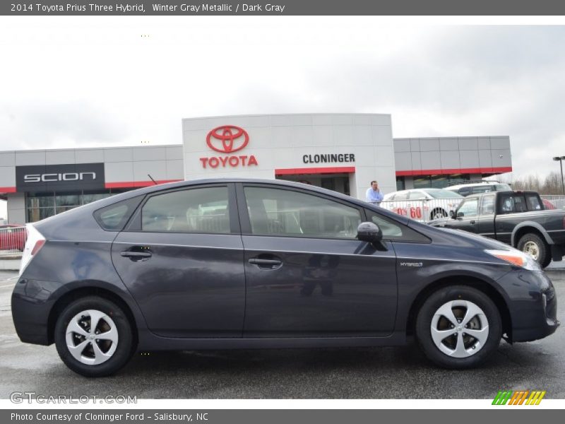 Winter Gray Metallic / Dark Gray 2014 Toyota Prius Three Hybrid