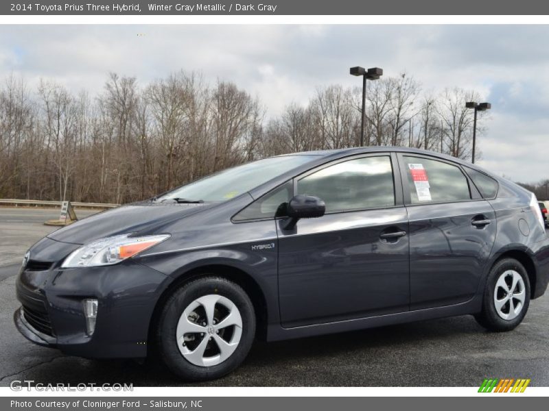Winter Gray Metallic / Dark Gray 2014 Toyota Prius Three Hybrid