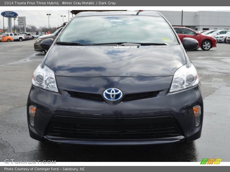 Winter Gray Metallic / Dark Gray 2014 Toyota Prius Three Hybrid