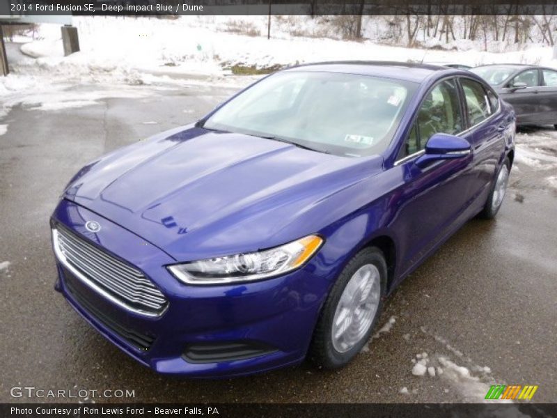 Deep Impact Blue / Dune 2014 Ford Fusion SE