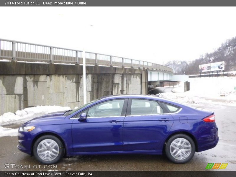Deep Impact Blue / Dune 2014 Ford Fusion SE