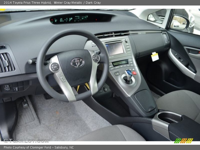 Winter Gray Metallic / Dark Gray 2014 Toyota Prius Three Hybrid