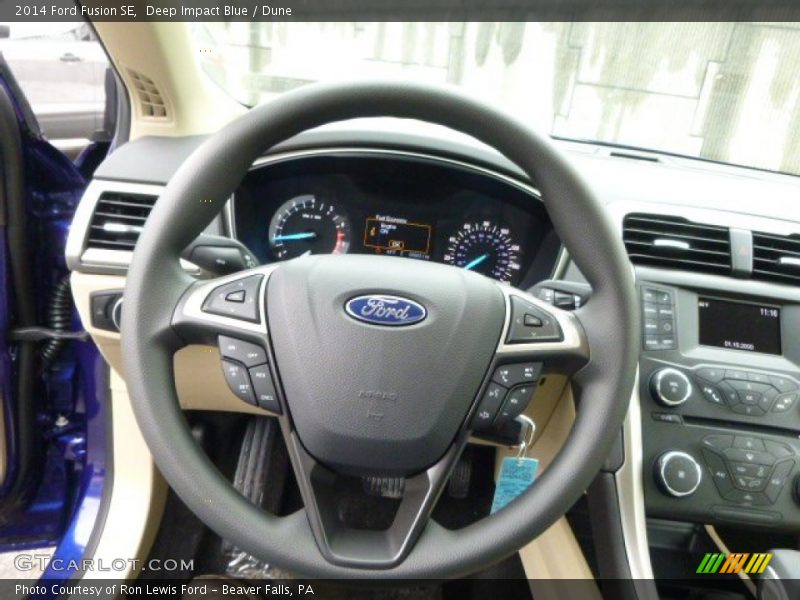 Deep Impact Blue / Dune 2014 Ford Fusion SE