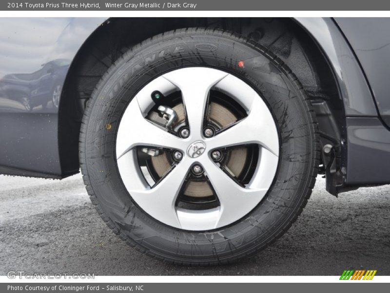 Winter Gray Metallic / Dark Gray 2014 Toyota Prius Three Hybrid