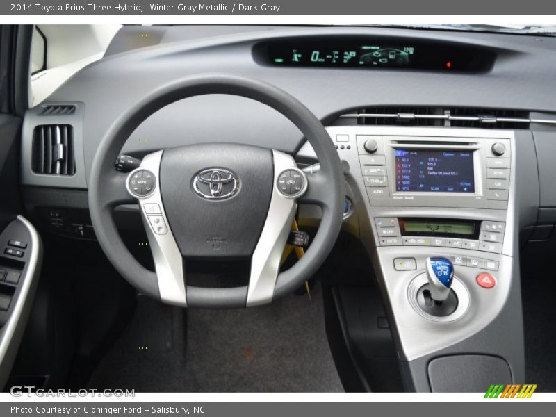 Winter Gray Metallic / Dark Gray 2014 Toyota Prius Three Hybrid