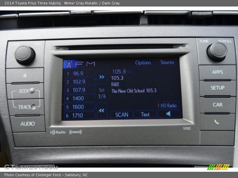 Winter Gray Metallic / Dark Gray 2014 Toyota Prius Three Hybrid