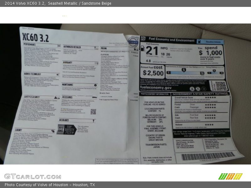 Seashell Metallic / Sandstone Beige 2014 Volvo XC60 3.2