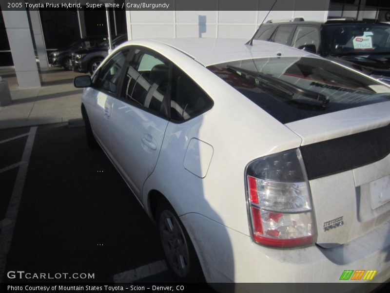 Super White / Gray/Burgundy 2005 Toyota Prius Hybrid