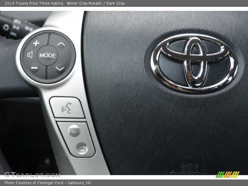 Winter Gray Metallic / Dark Gray 2014 Toyota Prius Three Hybrid