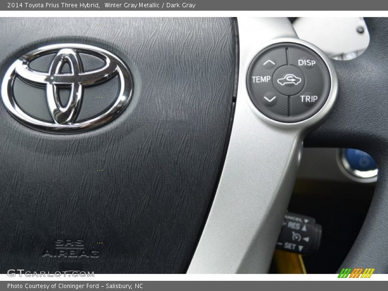 Winter Gray Metallic / Dark Gray 2014 Toyota Prius Three Hybrid