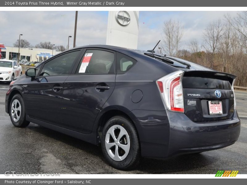 Winter Gray Metallic / Dark Gray 2014 Toyota Prius Three Hybrid