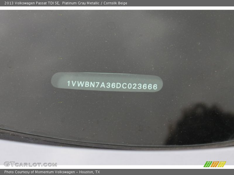 Platinum Gray Metallic / Cornsilk Beige 2013 Volkswagen Passat TDI SE