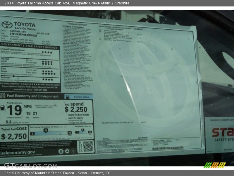 Magnetic Gray Metallic / Graphite 2014 Toyota Tacoma Access Cab 4x4