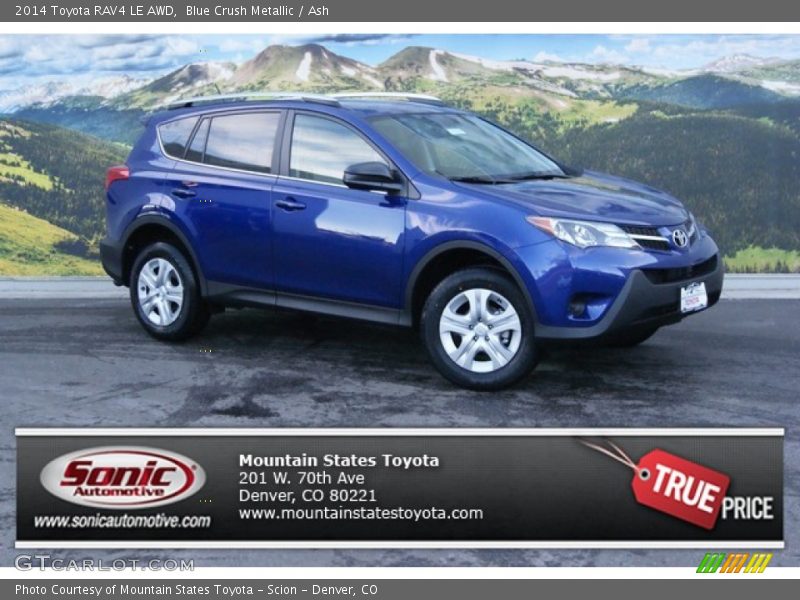 Blue Crush Metallic / Ash 2014 Toyota RAV4 LE AWD