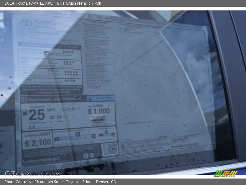 Blue Crush Metallic / Ash 2014 Toyota RAV4 LE AWD