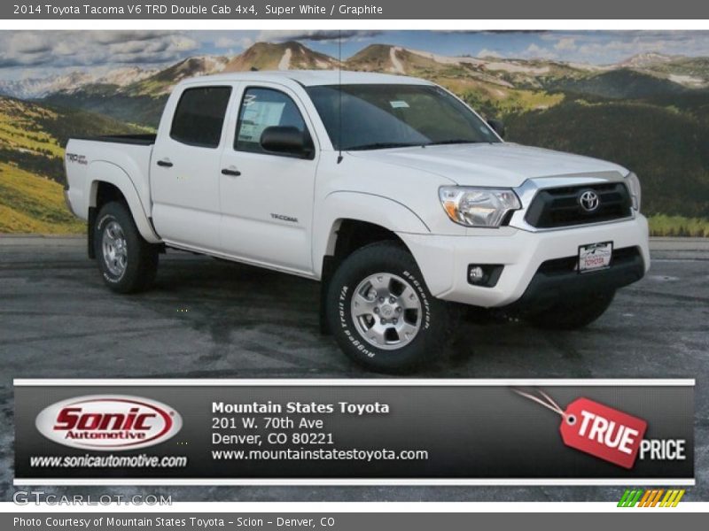 Super White / Graphite 2014 Toyota Tacoma V6 TRD Double Cab 4x4