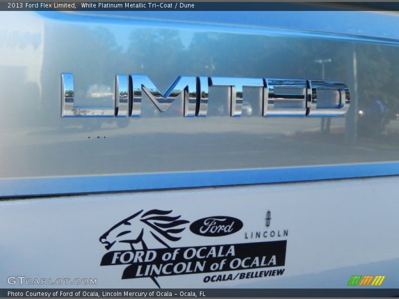 White Platinum Metallic Tri-Coat / Dune 2013 Ford Flex Limited
